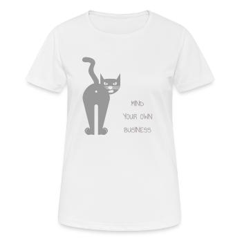 Arrogant cat - Mind your own business - Ass - Women's Breathable T-Shirt - white - Front - AI Model Female 172 dark (172cm)