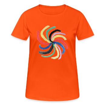 Galaxie - Frauen T-Shirt atmungsaktiv - Neonorange - Vorne - AI Model Female 172 dark (172cm)
