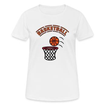 Basketball spiel korb - Frauen T-Shirt atmungsaktiv - Weiß - Vorne - AI Model Female 172 dark (172cm)