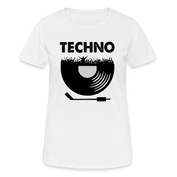 techno - T-shirt respirant Femme - blanc - Devant - AI Model Female 172 dark (172cm)