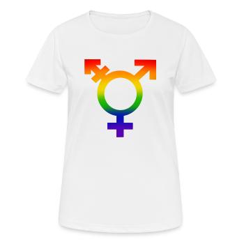 GENDER SYMBOL COLOR - Frauen T-Shirt atmungsaktiv - Weiß - Vorne - AI Model Female 172 dark (172cm)