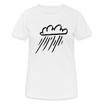 Regen & Wolke / rain cloud - Regenwolke - nass - Frauen T-Shirt atmungsaktiv - Weiß - Vorne - AI Model Female 172 dark (172cm)