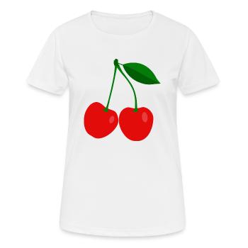 cerises - T-shirt respirant Femme - blanc - Devant - AI Model Female 172 dark (172cm)