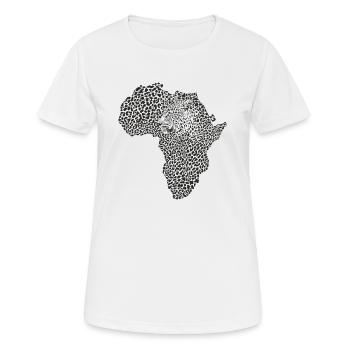 Afrika map leopard - Frauen T-Shirt atmungsaktiv - Weiß - Vorne - AI Model Female 172 dark (172cm)