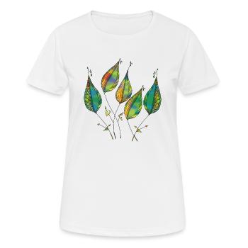 Leaves - Women's Breathable T-Shirt - white - Front - AI Model Female 172 dark (172cm)