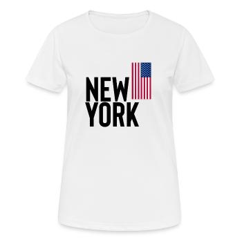 New York - Frauen T-Shirt atmungsaktiv - Weiß - Vorne - AI Model Female 172 dark (172cm)