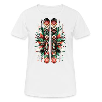 Christmas skis Christmas on the ski slopes - Women's Breathable T-Shirt - white - Front - AI Model Female 172 dark (172cm)