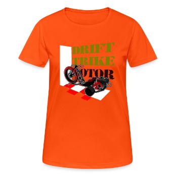 Drift Trike - T-shirt respirant Femme - orange néon - Devant - AI Model Female 172 dark (172cm)