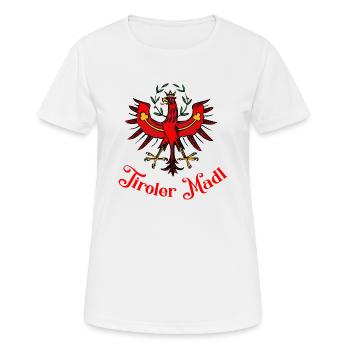 Tiroler Madl - Frauen T-Shirt atmungsaktiv - Weiß - Vorne - AI Model Female 172 dark (172cm)