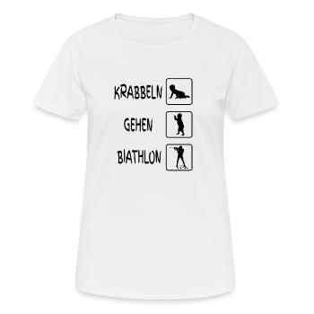 Krabbeln Gehen Biathlon Baby Geschenk - Frauen T-Shirt atmungsaktiv - Weiß - Vorne - AI Model Female 172 dark (172cm)