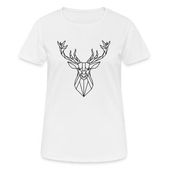 Geometrische Hirsche - Frauen T-Shirt atmungsaktiv - Weiß - Vorne - AI Model Female 172 dark (172cm)