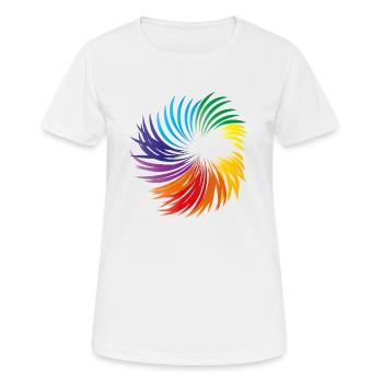 Wirbel Regenbogen - Frauen T-Shirt atmungsaktiv - Weiß - Vorne - AI Model Female 172 dark (172cm)