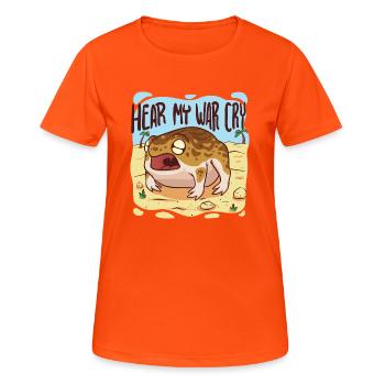 War cry of an angry desert frog - Women's Breathable T-Shirt - neon orange - Front - AI Model Female 172 dark (172cm)