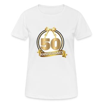 50th Anniversary Golden Wedding Anniversary - Women's Breathable T-Shirt - white - Front - AI Model Female 172 dark (172cm)