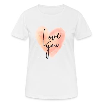 Je t’aime - T-shirt respirant Femme - blanc - Devant - AI Model Female 172 dark (172cm)