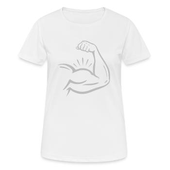 Musculation - T-shirt respirant Femme - blanc - Devant - AI Model Female 172 dark (172cm)