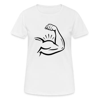 Musculation - T-shirt respirant Femme - blanc - Devant - AI Model Female 172 dark (172cm)