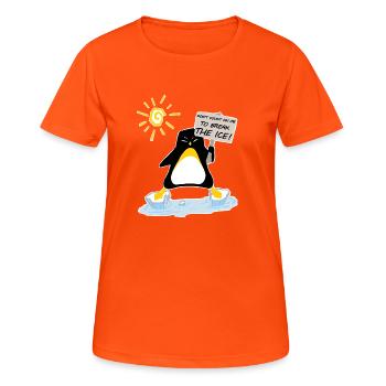 pingui BREAK ICE - T-shirt respirant Femme - orange néon - Devant - AI Model Female 172 dark (172cm)