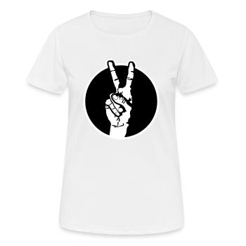 Signes de la main de la paix - T-shirt respirant Femme - blanc - Devant - AI Model Female 172 dark (172cm)