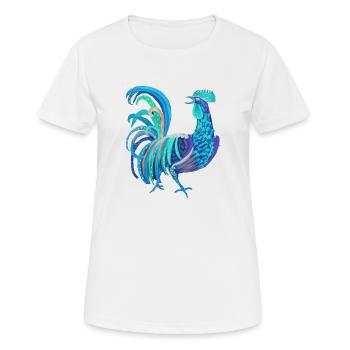 blauer Hahn - Frauen T-Shirt atmungsaktiv - Weiß - Vorne - AI Model Female 172 dark (172cm)