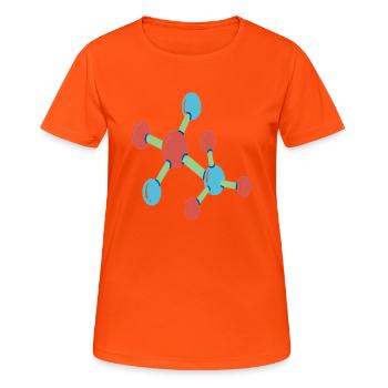 MOLÉCULE DE COULEUR - T-shirt respirant Femme - orange néon - Devant - AI Model Female 172 dark (172cm)