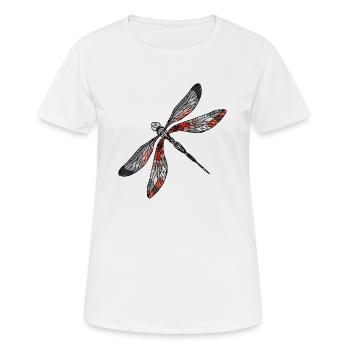 Libelle - Frauen T-Shirt atmungsaktiv - Weiß - Vorne - AI Model Female 172 dark (172cm)