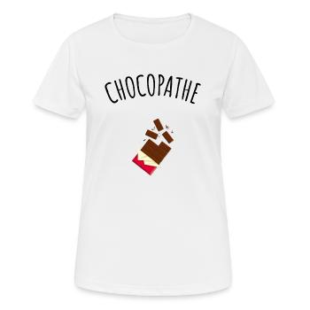Chocopathe, humour gourmand chocolat - T-shirt respirant Femme - blanc - Devant - AI Model Female 172 dark (172cm)