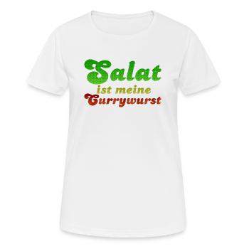 La salade est ma currywurst - T-shirt respirant Femme - blanc - Devant - AI Model Female 172 dark (172cm)