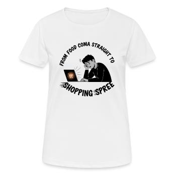 Black Friday Shopping Spree - Women's Breathable T-Shirt - white - Front - AI Model Female 172 dark (172cm)