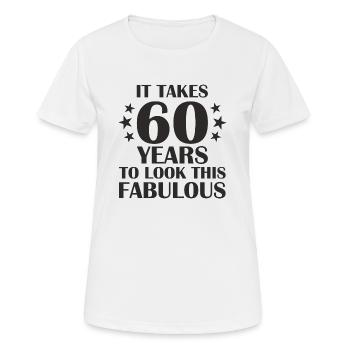 60e anniversaire - T-shirt respirant Femme - blanc - Devant - AI Model Female 172 dark (172cm)