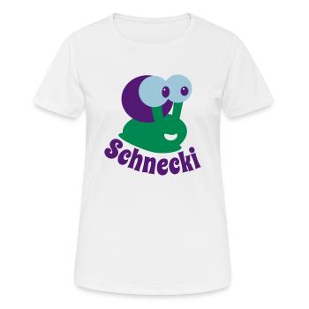 Schnecki - Frauen T-Shirt atmungsaktiv - Weiß - Vorne - AI Model Female 172 dark (172cm)