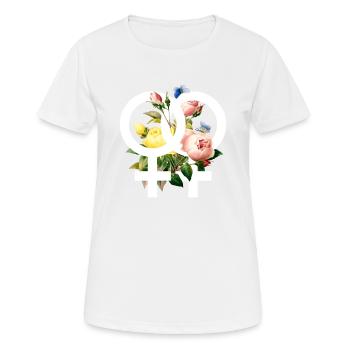 Lesbisch - Frauen T-Shirt atmungsaktiv - Weiß - Vorne - AI Model Female 172 dark (172cm)