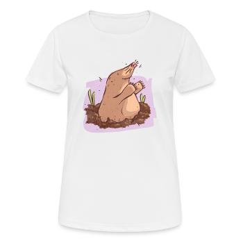 Taupes dans la terre - T-shirt respirant Femme - blanc - Devant - AI Model Female 172 dark (172cm)
