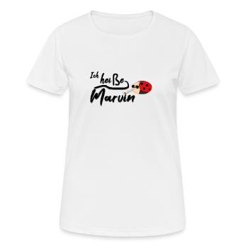Ich heiße Marvin Filmklassiker - Frauen T-Shirt atmungsaktiv - Weiß - Vorne - AI Model Female 172 dark (172cm)