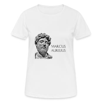 Caesar Schrift Marcus Aurelius - Frauen T-Shirt atmungsaktiv - Weiß - Vorne - AI Model Female 172 dark (172cm)