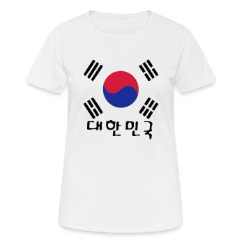 Corée du Sud drapeau et txt coréen - T-shirt respirant Femme - blanc - Devant - AI Model Female 172 dark (172cm)