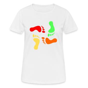 empreintes - T-shirt respirant Femme - blanc - Devant - AI Model Female 172 dark (172cm)