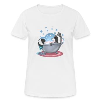 Waschbär in der Badewanne - Frauen T-Shirt atmungsaktiv - Weiß - Vorne - AI Model Female 172 dark (172cm)