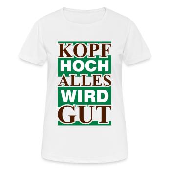 alles wird gut - Frauen T-Shirt atmungsaktiv - Weiß - Vorne - AI Model Female 172 dark (172cm)