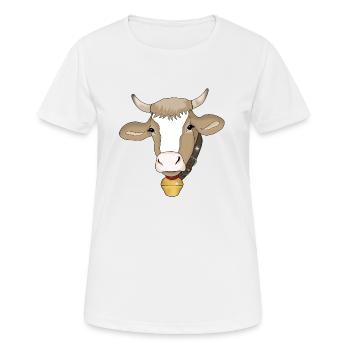 vache - T-shirt respirant Femme - blanc - Devant - AI Model Female 172 dark (172cm)