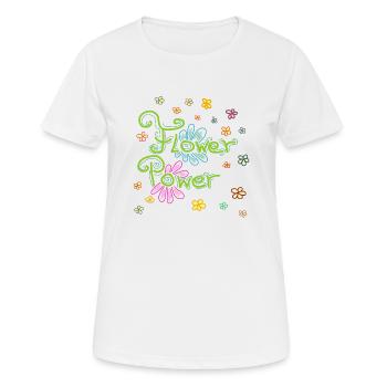 Pouvoir des fleurs - T-shirt respirant Femme - blanc - Devant - AI Model Female 172 dark (172cm)