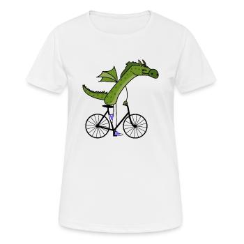 sportlicher Drache - Frauen T-Shirt atmungsaktiv - Weiß - Vorne - AI Model Female 172 dark (172cm)