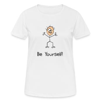 Sei du selbst - Frauen T-Shirt atmungsaktiv - Weiß - Vorne - AI Model Female 172 dark (172cm)