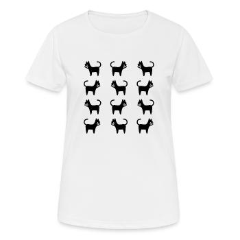 Chats chat miaou miaou chat amoureux des chats - T-shirt respirant Femme - blanc - Devant - AI Model Female 172 dark (172cm)