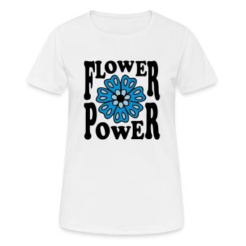 Flower Power Hippie Woodstock Frieden Glück Freude - Frauen T-Shirt atmungsaktiv - Weiß - Vorne - AI Model Female 172 dark (172cm)