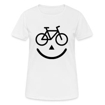Biker - Frauen T-Shirt atmungsaktiv - Weiß - Vorne - AI Model Female 172 dark (172cm)