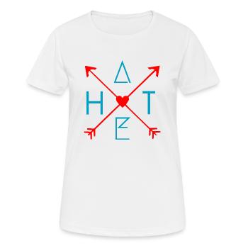 Love Hate - Frauen T-Shirt atmungsaktiv - Weiß - Vorne - AI Model Female 172 dark (172cm)