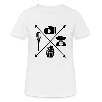 faire cuire au four - T-shirt respirant Femme - blanc - Devant - AI Model Female 172 dark (172cm)