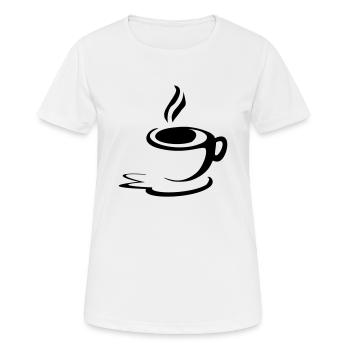 coffee cup - Women's Breathable T-Shirt - white - Front - AI Model Female 172 dark (172cm)