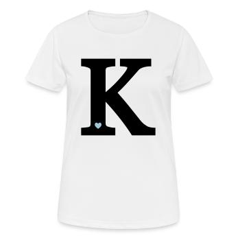 Lettre K initiale - T-shirt respirant Femme - blanc - Devant - AI Model Female 172 dark (172cm)